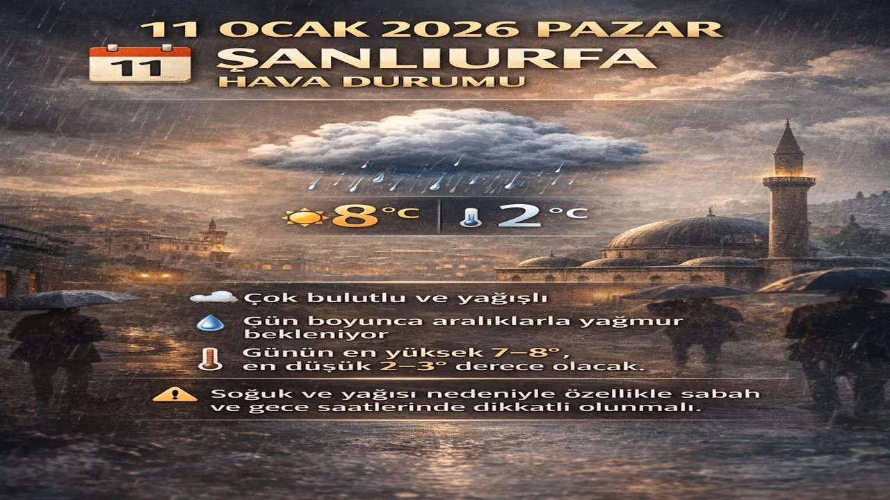 11 Ocak 2026 Pazar Şanlıurfa Hava Durumu